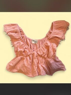 Pink distressed top